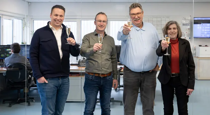 Martijn en Barry met Cees en Netty