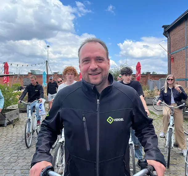 Collega Dirk tijdens fietstocht